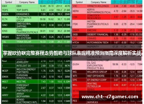 掌握欧协联完整赛程走势前瞻与球队表现精准预测指南深度解析实战